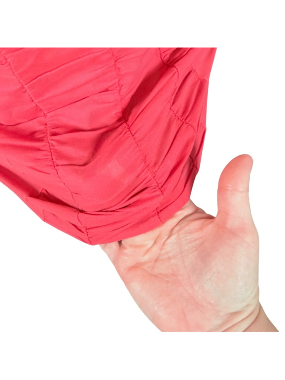 XCVI Tank Top Coral Puckered Pleated Front V Neck 100% Cotton Lagenlook Size M - Picture 8 of 9